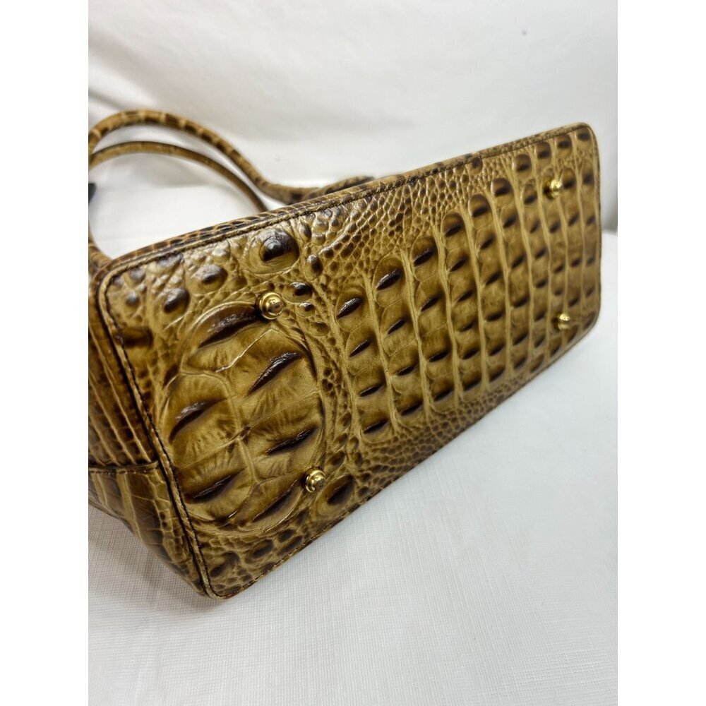 BRAHMIN Women's Finley Carryall Pecan Melbourne Embossed Leather Satchel Bag - Picture 3 of 16